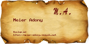 Meier Adony névjegykártya